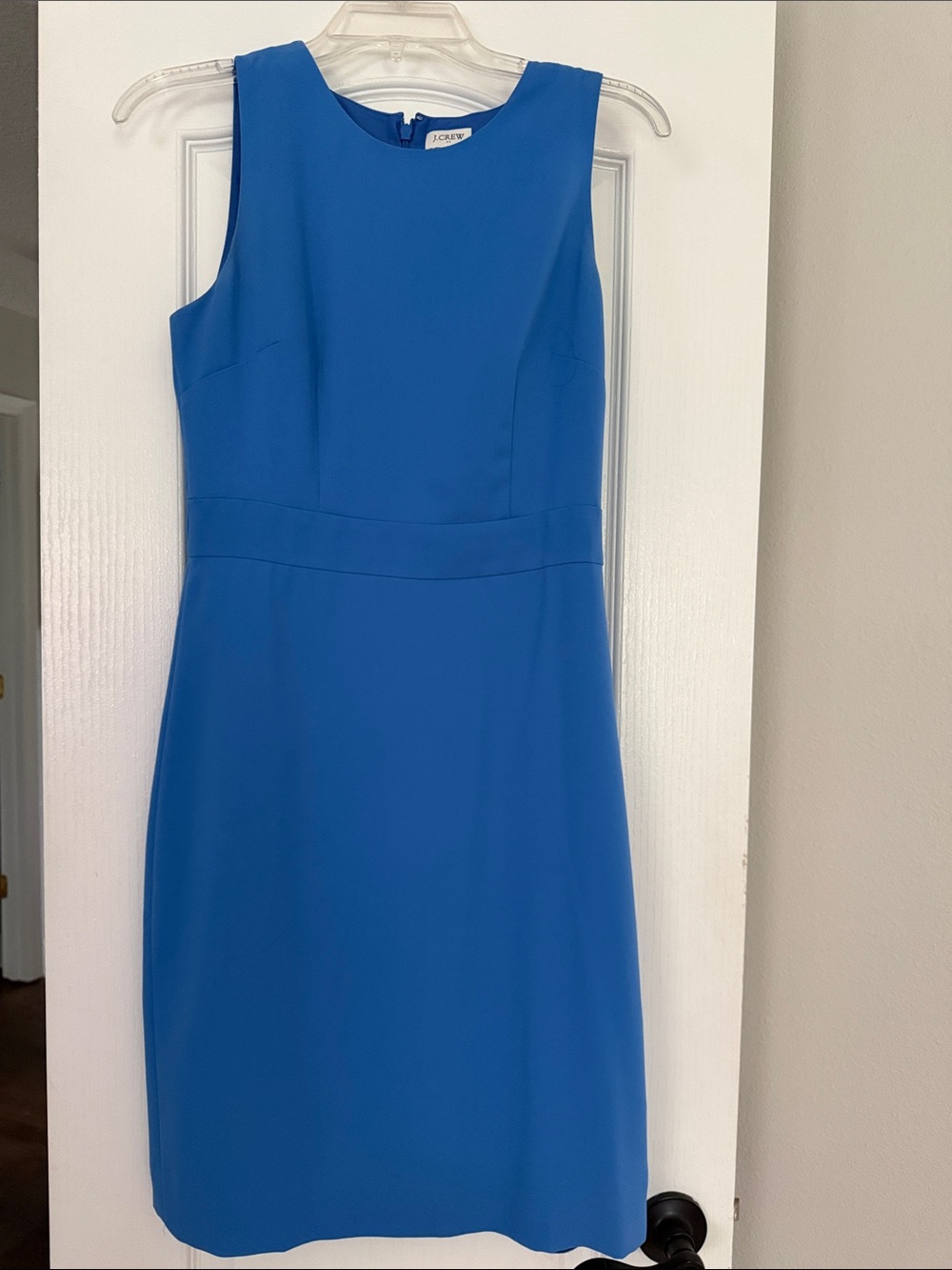 J. Crew Sleeveless Midi Sheath Dress in Cobalt Blue
